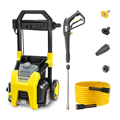Kärcher K1800PS, MAX 2250 PSI, 3 boquillas de pulverización, Tanque de detergente, para Coches,...