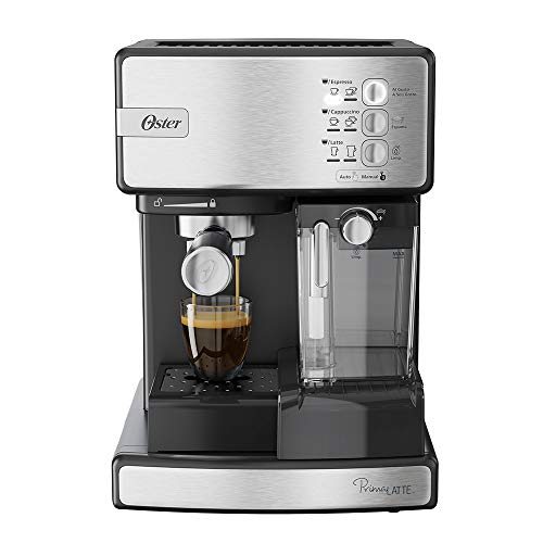 Oster Cafetera Automática de Espresso Plateada PrimaLatte BVSTEM6603SS