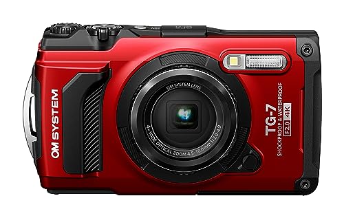 Olympus OM System Tough TG-7 Cámara subacuática roja, Impermeable, a Prueba de congelación, Alta...