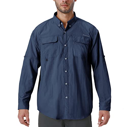 NAVISKIN Camisa Casual de Manga Larga UPF 50+ para Hombre Camiseta Deporte Pesca Acampada Campismo...