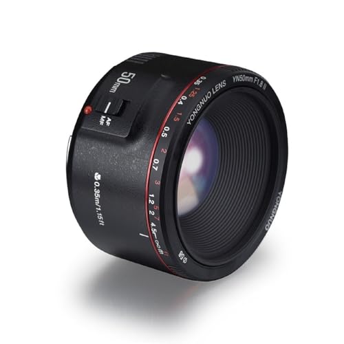 Yongnuo YN50MM F1.8 II AF/MF 0.35M Focus Distance Standard Prime Lens Black for Canon DSLR Camera