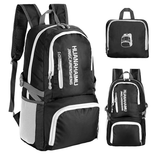 Mochila Plegable Impermeable,Mochila de Senderismo Ligera,Mochilas de Viaje Plegable para Hombre y...
