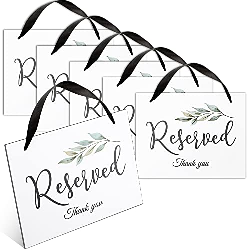 6 piezas colgantes con cinta para silla de boda, estilo rústico, cartel de silla de boda, cartel de...