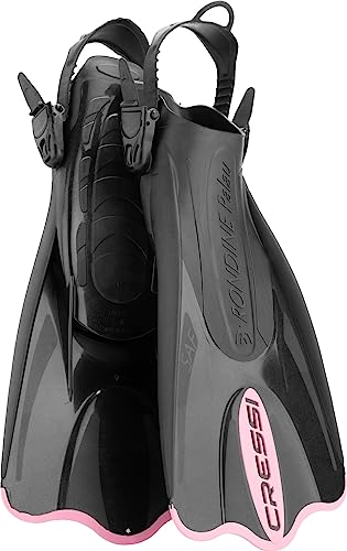 Cressi Palau (SAF) - Aletas Cortas Ajustables, Fabricadas en Italia, Negro/Rosa, CH/M