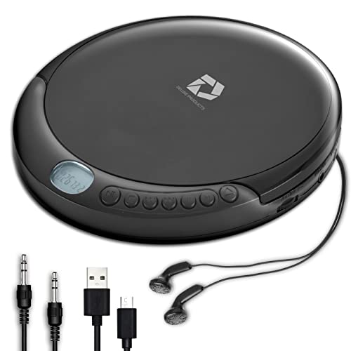 Deluxe Products Reproductor de CD portátil con 60 Segundos antisaltos, Auriculares estéreo,...