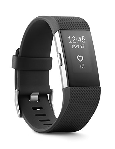 Fitbit Charge 2 Heart Rate + Fitness Wristband, Negro, Large (6.7-8.1 in)