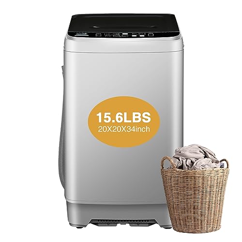AYCLIF Lavadora automática completa, 16 libras con bomba de drenaje, 10 programas de lavado, 8...