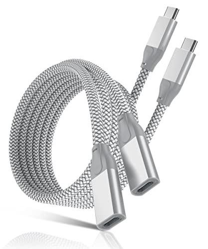 Basesailor Cable Extensión USB Tipo C 1M 2-Pack,Alargador Alargadera Type C 3.1 Gen2 10Gbps Macho a...