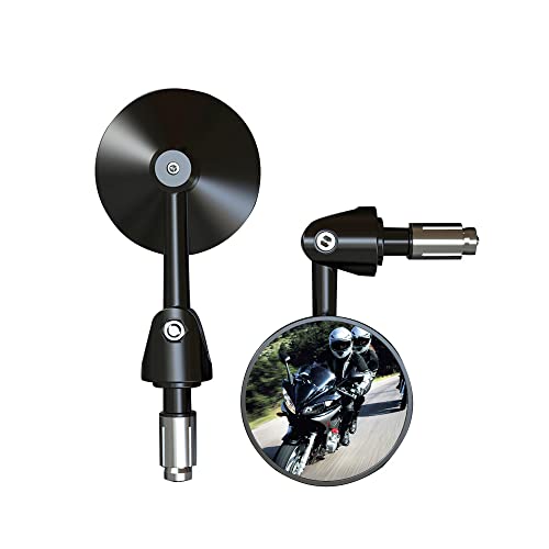 Windance Espejos convexos ajustables de 7/8 pulgadas para motocicleta, mango lateral de motocicleta,...