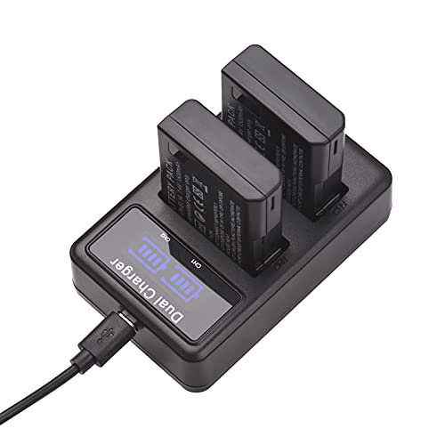 Camerina EN-EL14 Kit de Batería y Cargador Cámara de Doble Canal Cargador de Batería, Compatible...