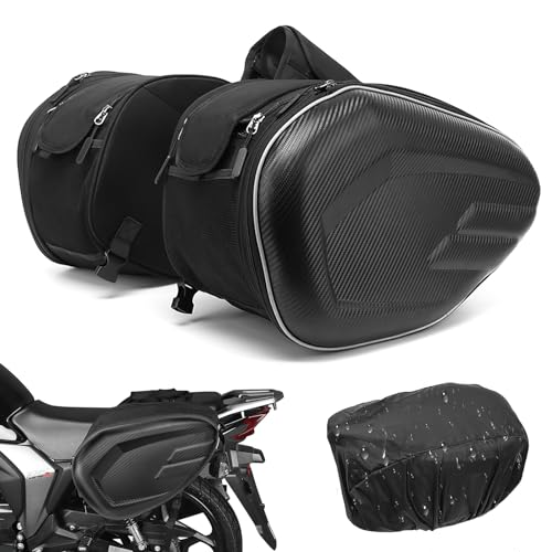 Alforjas de Motocicleta, ZZBIFRJ Bolsa de Sillín para Moto de Gran Capacidad, Bolsa Lateral para...