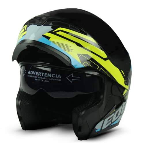Casco Motocicleta Completo ABATIBLE Marca Edge - Boss T68 - Cerrado Visor ANTIVAHO Certificado Dot...