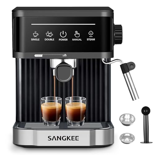 Cafetera Espresso y Cappuccino con Espumador de Leche, Pantalla Táctil Máquina de Café...