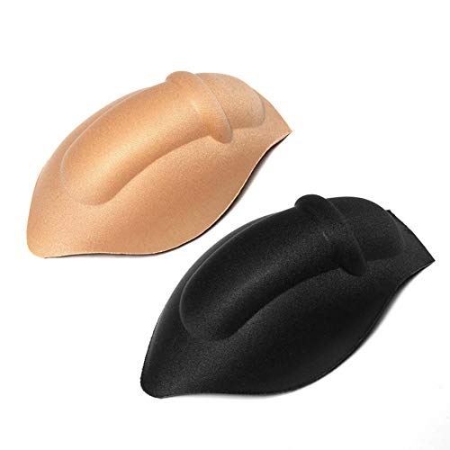 ElsaYX - Cojín acolchado para hombre, para esponja, 2 pares estilo 02- negro/beige, Talla única