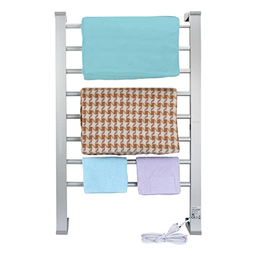 BVANQ Calentador de toallas con temporizador, toalleros para baño, toallero con calefacción de 8...