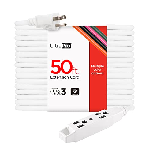UltraPro, Cable de Extensión de 3 Salidas de 15 m (50 pies), Doble Aislamiento, Uso Interior y...