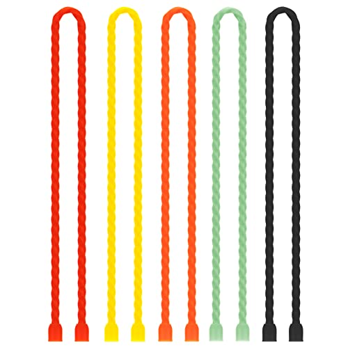 Gesipor - 5 bridas de silicona de 24 pulgadas, bridas de goma reutilizables para agrupar y sostener,...