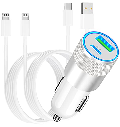 GODMADES [Certificado por Apple Mfi Cargador De Coche Rápido USB-C para iPhone, 48 W Tipo-C Power...