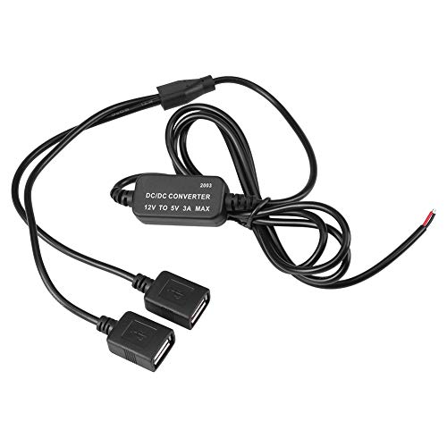 Convertidor de voltaje USB, DC-DC 12V a 5V 3A Convertidor USB doble Regulador reductor de voltaje...