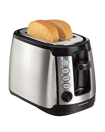 Hamilton Beach Tostador de Pan y Bagel, 2 Rebanadas, Ranuras Extra Anchas, Negro (22811)
