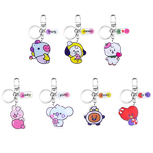 G-Ahora 7 llaveros de Bangtan para niños, regalo caliente para los fanáticos del ejército,...
