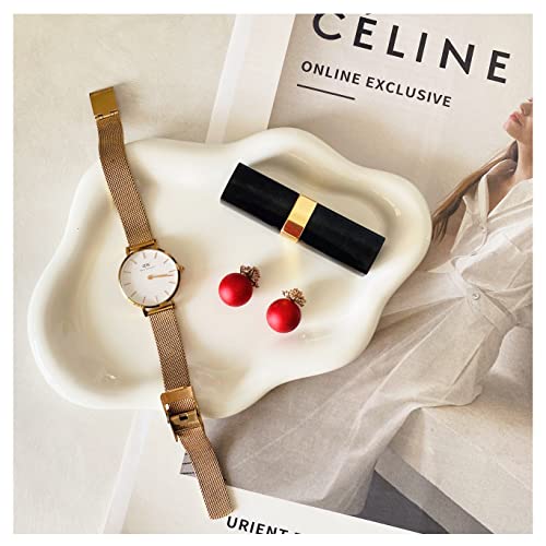 Conviv - Bandeja de cerámica para joyas, plato de perfume, llave de anillo, decoración estética,...