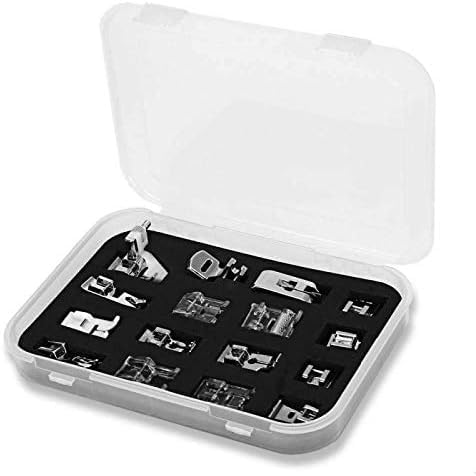COOLKITALENT Kit de 16 Piezas Pie Prensatelas Universales para Máquinas de Coser Alfa, Singer,...