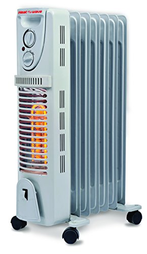 Heatwave Calefactor Eléctrico de Radiador Relleno de Aceite y tubo de Halógeno HR2157