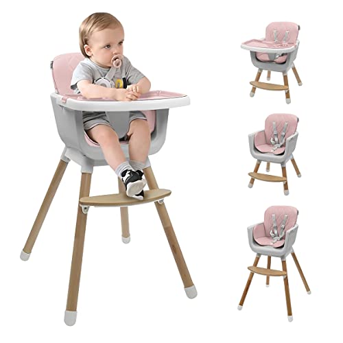 Kwala, Silla Alta para Bebés, Periquera de Altura Ajustable para Alimentar, Silla de Doble...