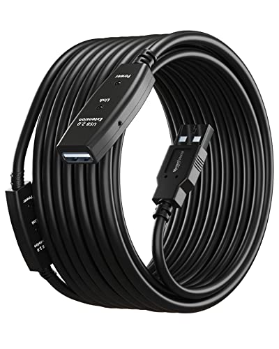 MutecPower Cable de extensión USB activo de 50 pies 2.0 macho a hembra con 2 chipsets de extensión...