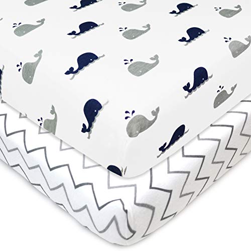 American Baby Company - Sábana Bajera Ajustable de Punto de algodón 100% Natural, portátil,...