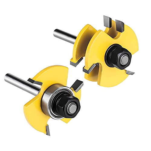 Fresa Router Para Enrutador 1/4 Broca Ensamble Machimbrado Zanco Ensamble lineal Madera Kit 2pzs