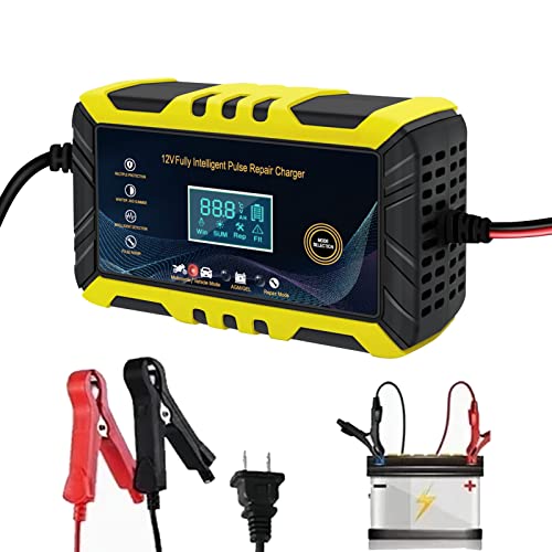 Qzgyoool Cargador de Batería,12V/6A Cargador de Baterías Inteligente Automático,Cargador de...