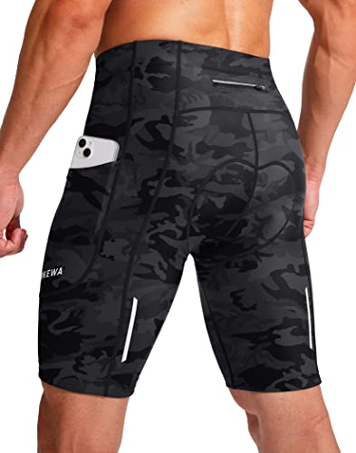 Bikewa Pantalones cortos de bicicleta para hombre, acolchados en 3D, para ciclismo, ciclismo de...