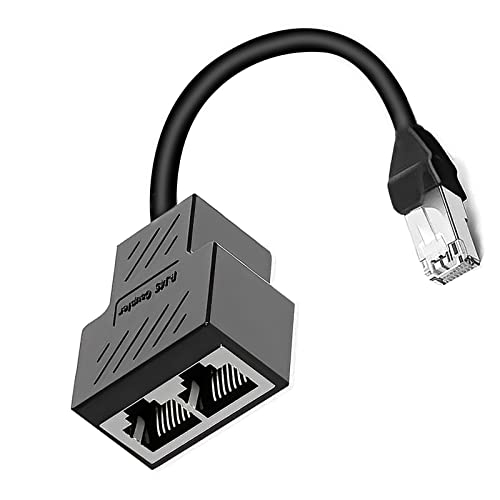 PAINICA - Adaptador de red RJ45 de 1 a 2 puertos, divisor Ethernet 1 macho a 2 hembra LAN Ethernet...