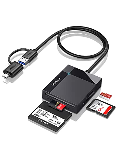 UGREEN USB C&A Lector de Tarjetas SD USB 3.0 Adaptador de Tarjeta de Memoria Múltiple SD Externo...