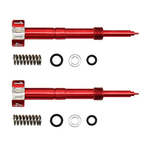 OxoxO - 2 tornillos para carburador FCR rojo con resorte, compatible con carburadores Keihin FCR y...