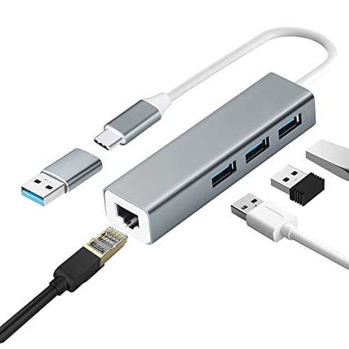 HEEDU Adaptador USB C a Ethernet, Adaptador Ethernet USB C a RJ45 Thunderbolt 3, LAN de Red...