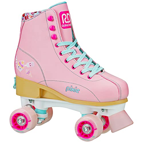 Roller Derby Pixie Patines Ajustables para niña, Rosado, Medium (3-6)