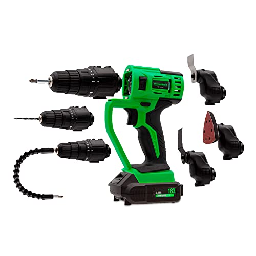 Hammersmith 6 herramentas en 1 (Multitool) con motor inalámbrico, 18v con 58 accesorios...