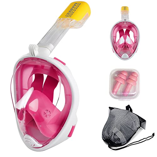 BREEZEE Market Mascara Snorkel Anti Empañamiento Visión 180 de Cara Completa para Buceo, antivaho...