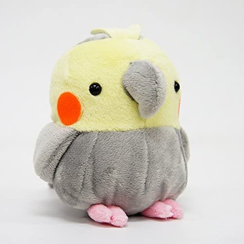 (Cockatiel / Grey / M size 11 cm) - Soft and Downy Medium Bird Stuffed Toy Doll (Cockatiel / Grey /...