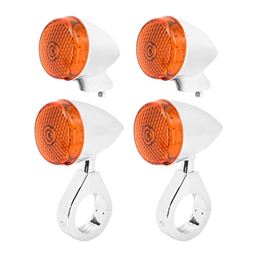 HDBUBALUS 4 unids delantero trasero motocicleta LED señales de giro luz 41mm ajuste horquilla...