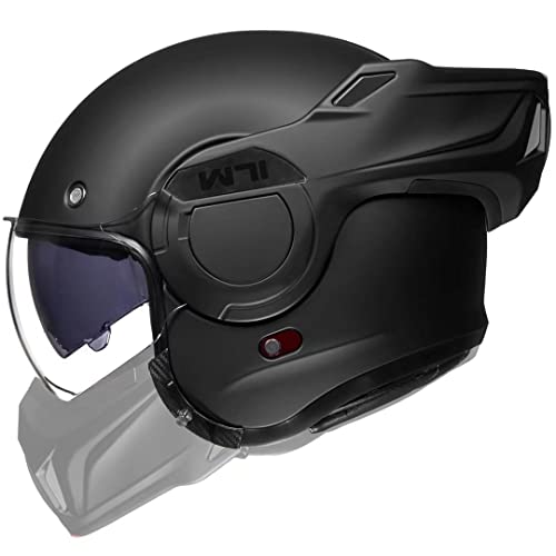 ILM Casco modular de cara completa clásico para adultos y hombres, ATV UTV, motos de nieve con...