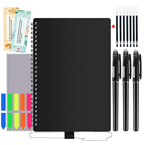 Cuaderno Inteligente Reutilizable Borrable Con 10pcs Plumas, Smart Notebook A5 Cuaderno borrable 100...