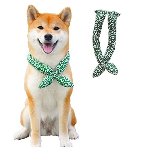 Karakusa - Collar con patrón de follaje japonés Shiba Inu Akita Husky para perro, bufanda, collar,...