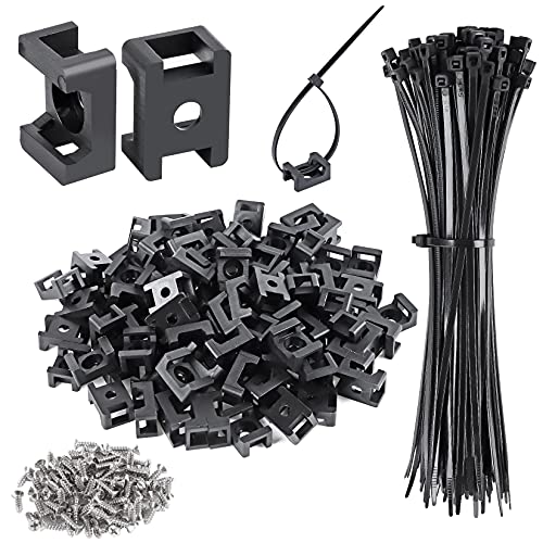 100 piezas de soportes tipo sillín con cremallera para cables con tornillo de rosca de 8 pulgadas,...