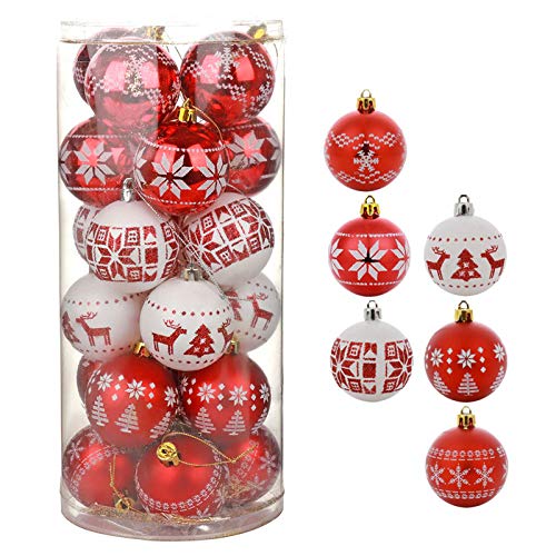 Juego TRIEtree de 24 adornos de esferas de Navidad de 6 cm, inastillables, para decoración de...