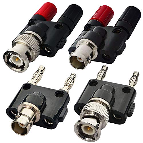 onelinkmore BNC Kits 4 tipos BNC macho hembra a 2 x 4 mm doble banana hembra macho conector divisor...