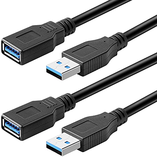Pasow - Cable alargador USB 3.0 (2 unidades, tipo A, macho a hembra)